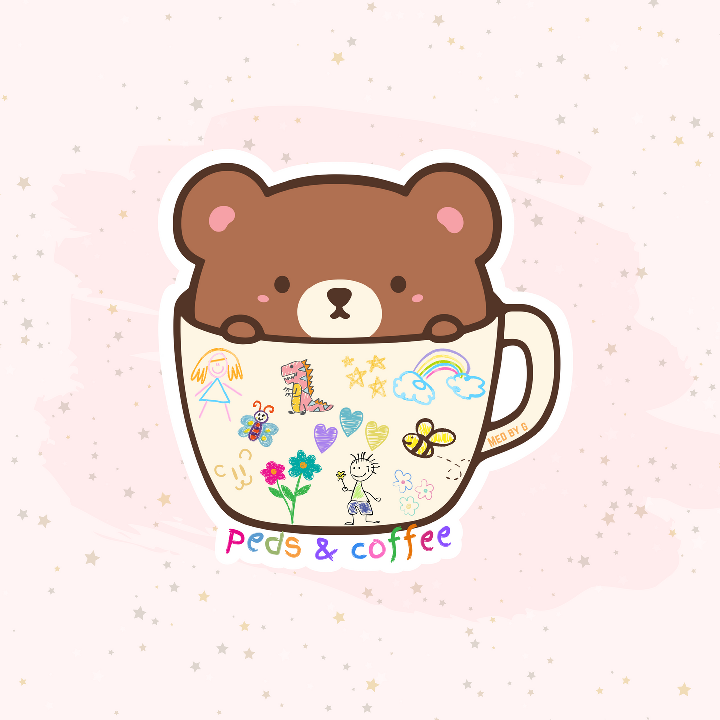 Peds & Coffee (Sticker)
