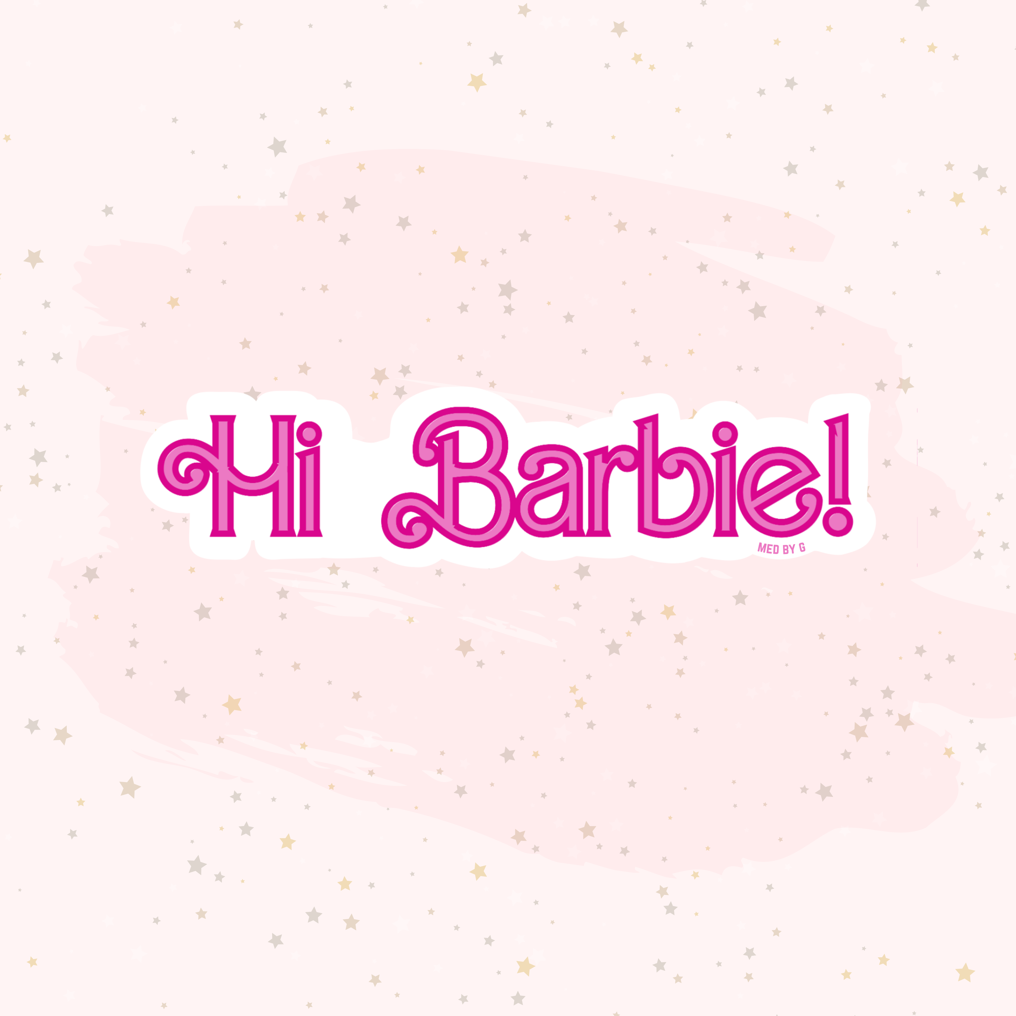 Hi Barbie Sticker Med by G