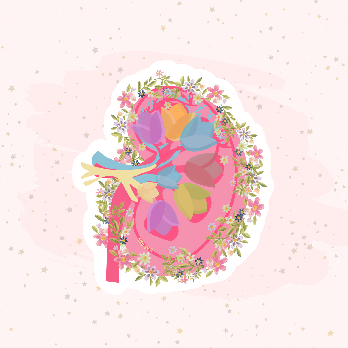 Floral Kidney (Sticker)