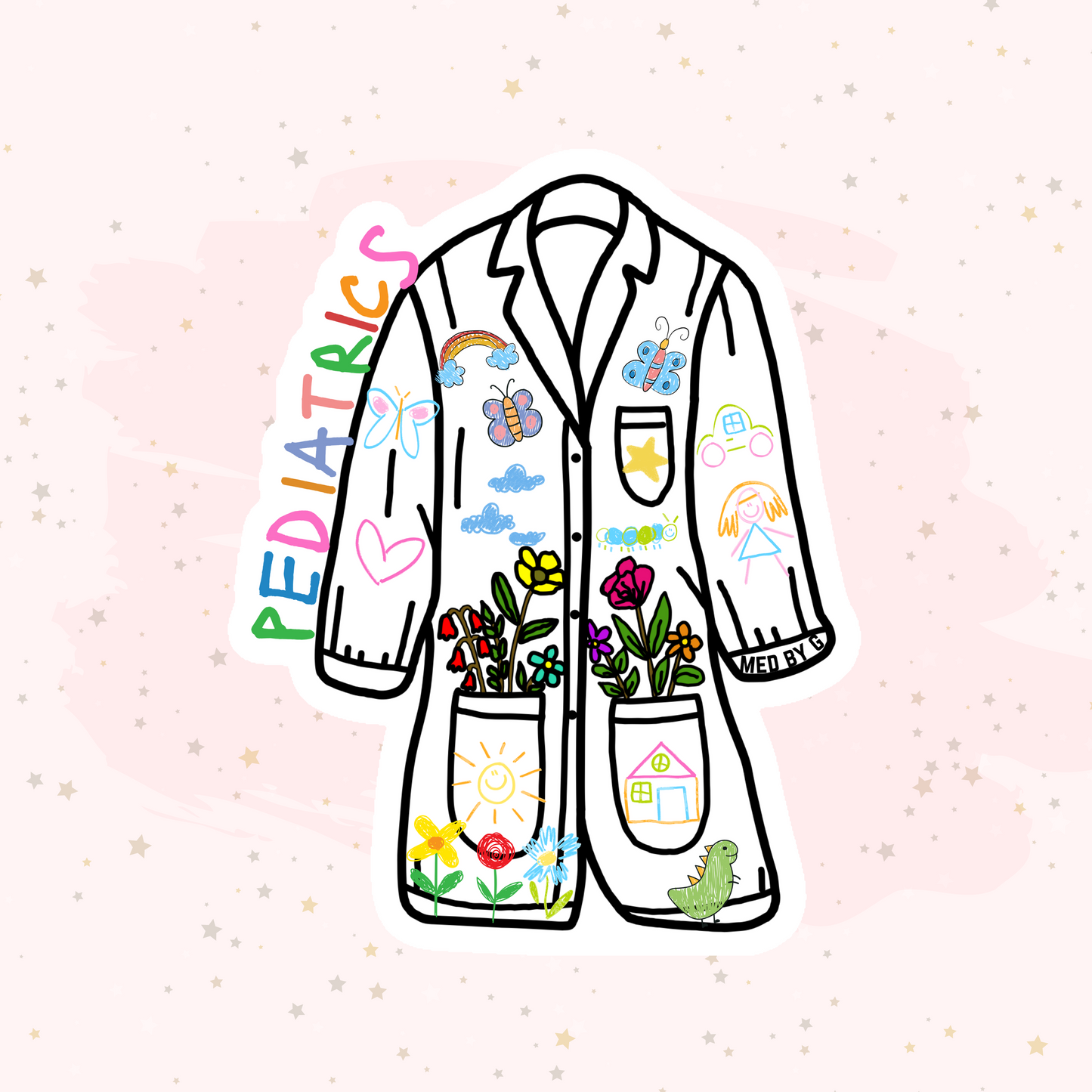 Pediatrics White Coat (Sticker)