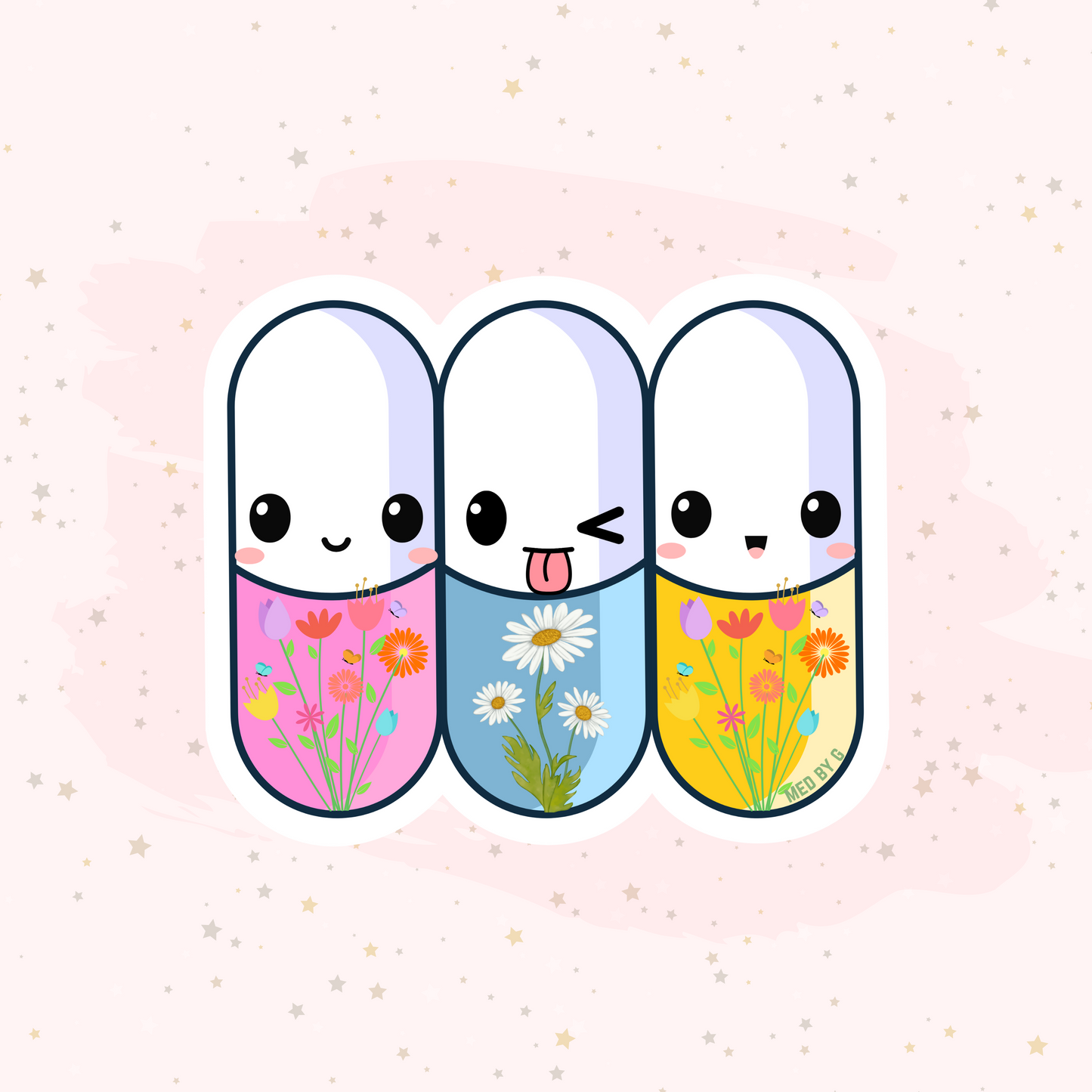 Floral Pills (Sticker)