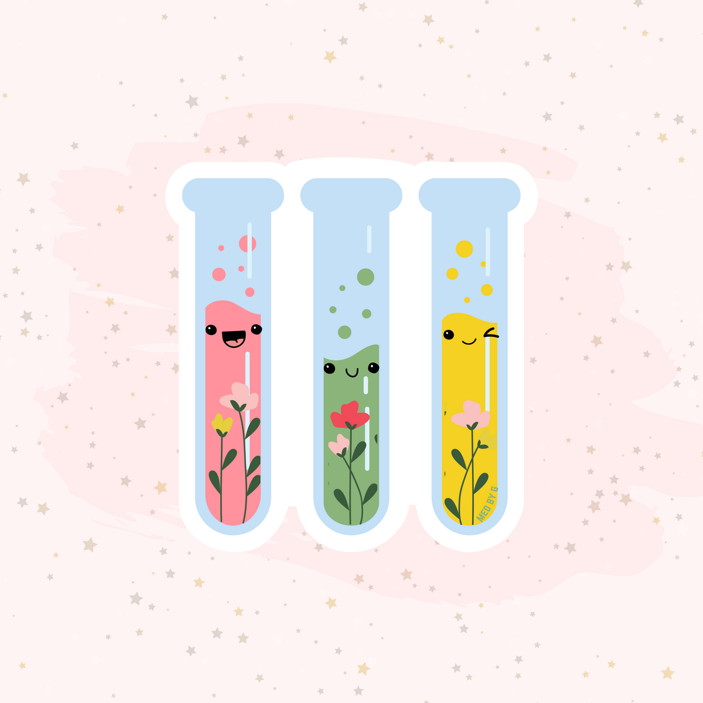 Floral Test Tubes (Sticker)